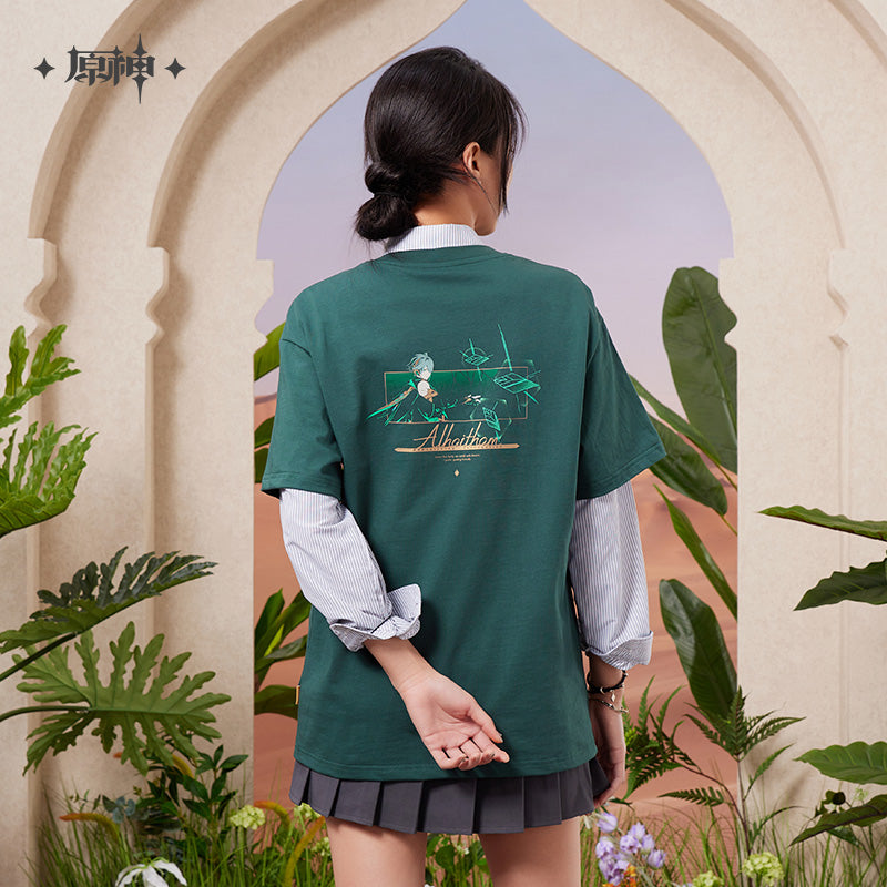 原神 Genshin Impact Sumeru F4 Theme Alhaitham T-Shirt Dark Green