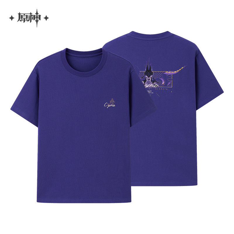 原神 Genshin Impact Sumeru F4 Theme Cyno T-Shirt Dark Purple