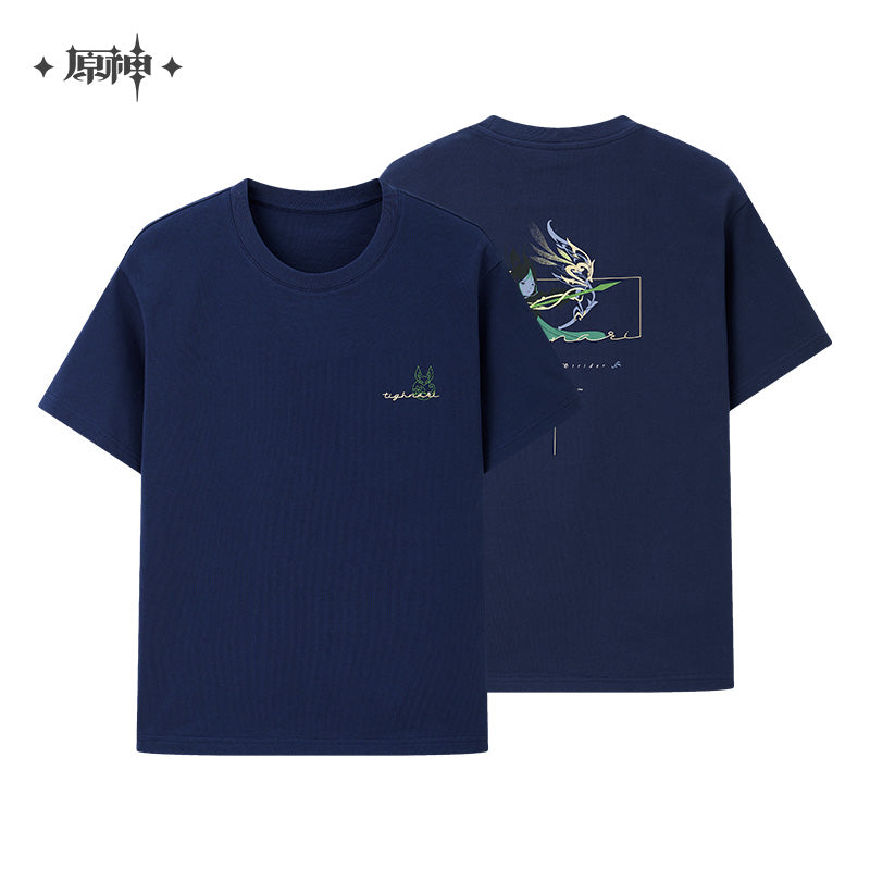 原神 Genshin Impact Sumeru F4 Theme Tighnari T-Shirt Navy Blue