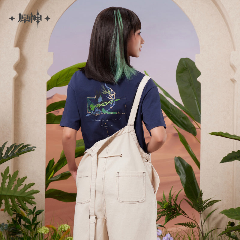 原神 Genshin Impact Sumeru F4 Theme Tighnari T-Shirt Navy Blue