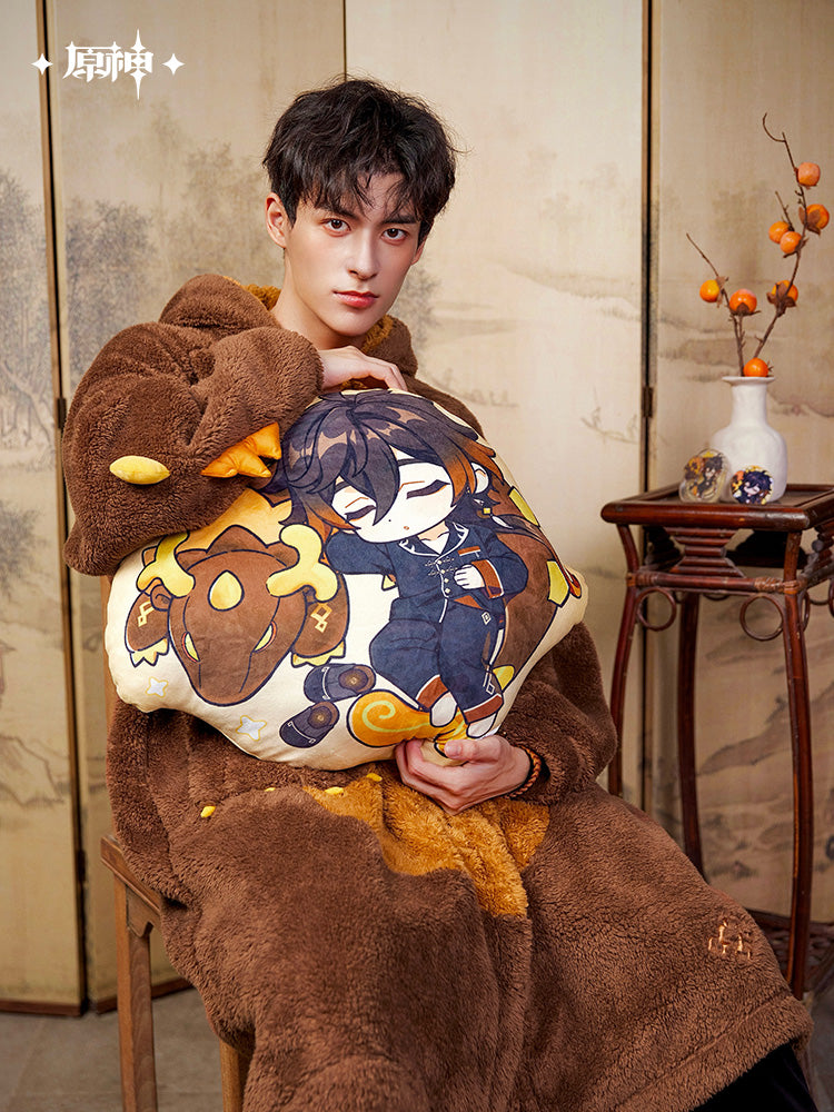 原神 Genshin Impact Zhongli Theme Chibi Kisscut Cushion