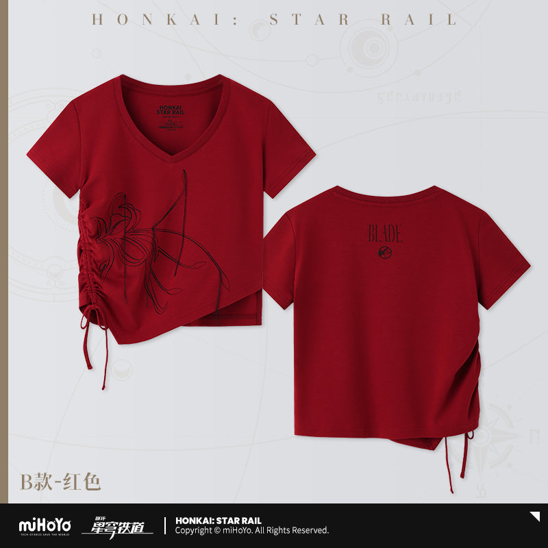 崩坏：星穹铁道 Honkai: Star Rail Blade Theme T-Shirt Design B Red