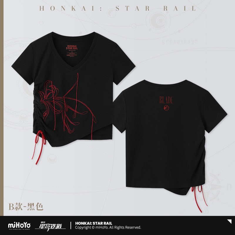 崩坏：星穹铁道 Honkai: Star Rail Blade Theme T-Shirt Design B Black