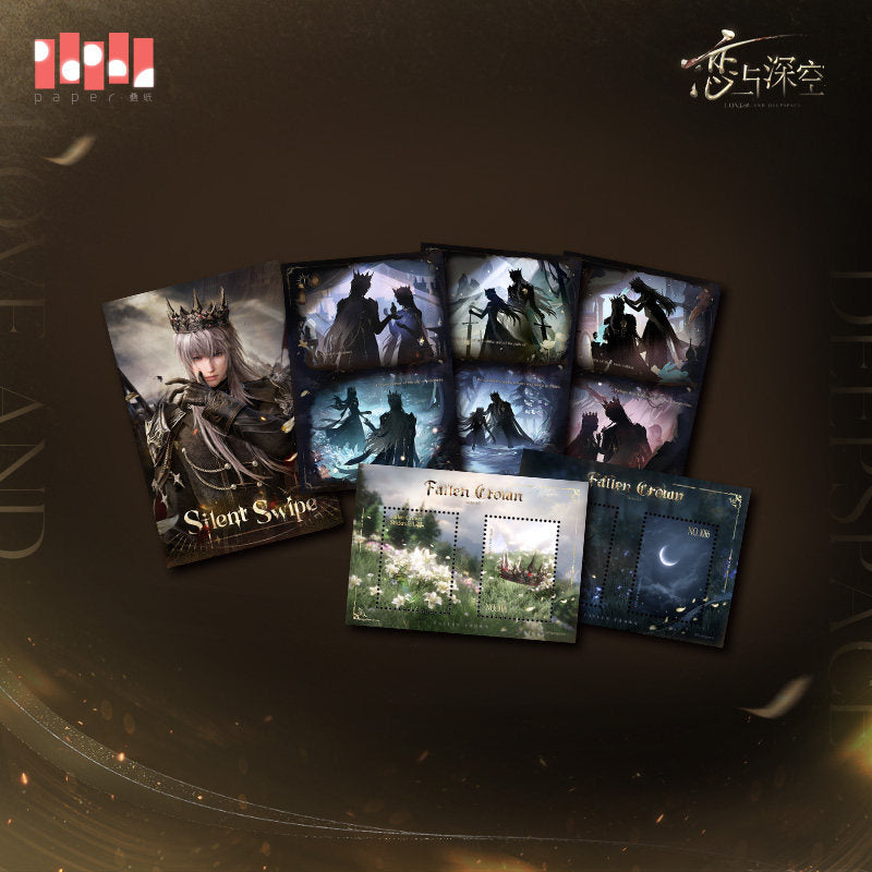 恋与深空 Love and Deepspace Xavier King of Darknight Silhouette Card and Sticker Set