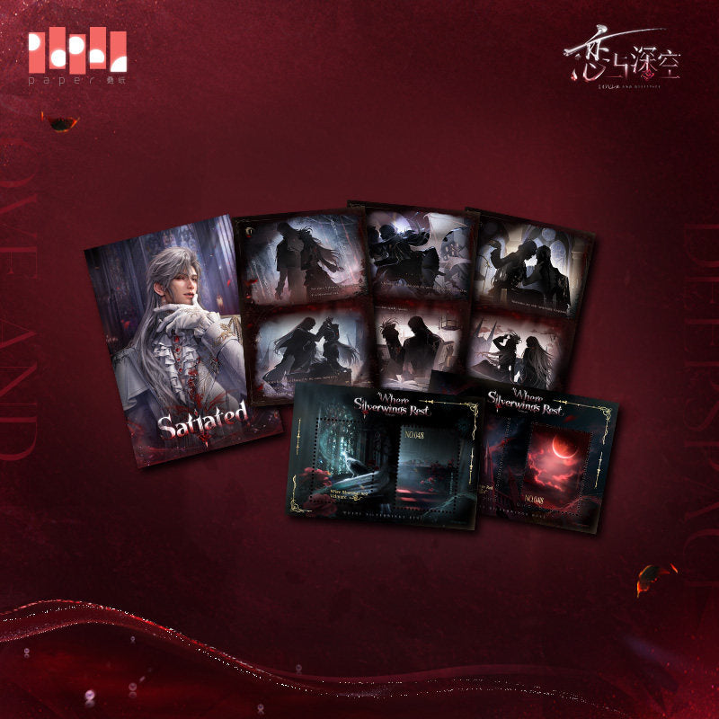 恋与深空 Love and Deepspace Sylus Silverwing Fiend Silhouette Card and Sticker Set