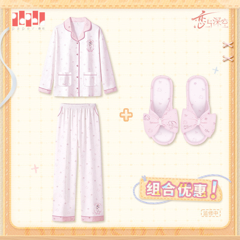 恋与深空 Love and Deepspace Sweet Dreams Woven Pyjamas and Slippers Set