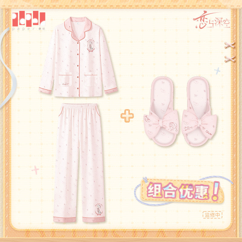 恋与深空 Love and Deepspace Sweet Dreams Woven Pyjamas and Slippers Set