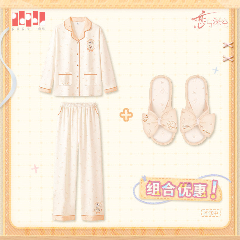 恋与深空 Love and Deepspace Sweet Dreams Woven Pyjamas and Slippers Set