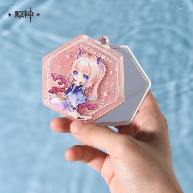 原神 Genshin Impact Sweet Summer Series Liquid Glitter Hand Mirror Sangonomiya Kokomi