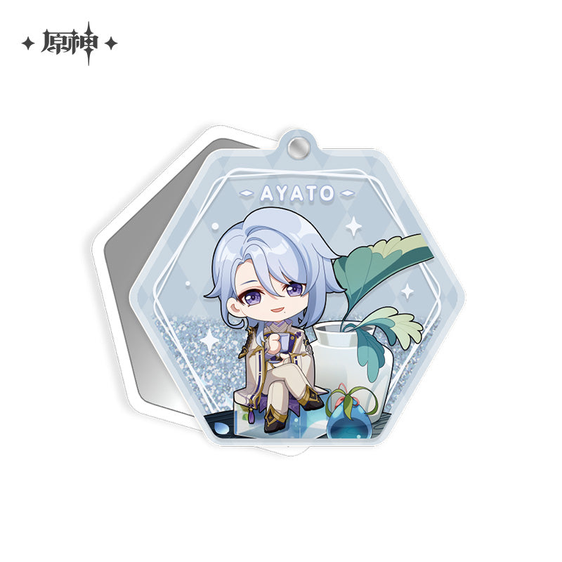 原神 Genshin Impact Sweet Summer Series Liquid Glitter Hand Mirror Kamisato Ayato