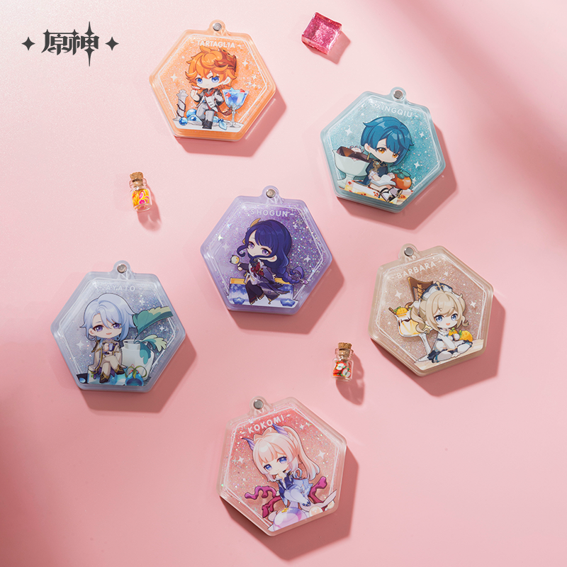 原神 Genshin Impact Sweet Summer Series Liquid Glitter Hand Mirror Sangonomiya Kokomi