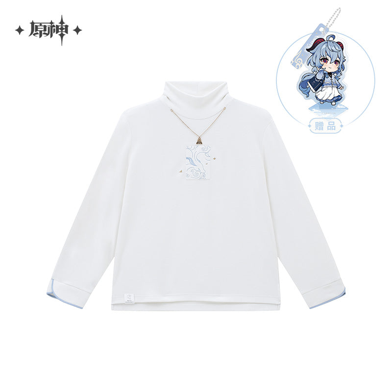 原神 Genshin Impact Ganyu Theme Half Neck Long Sleeve Sweather White