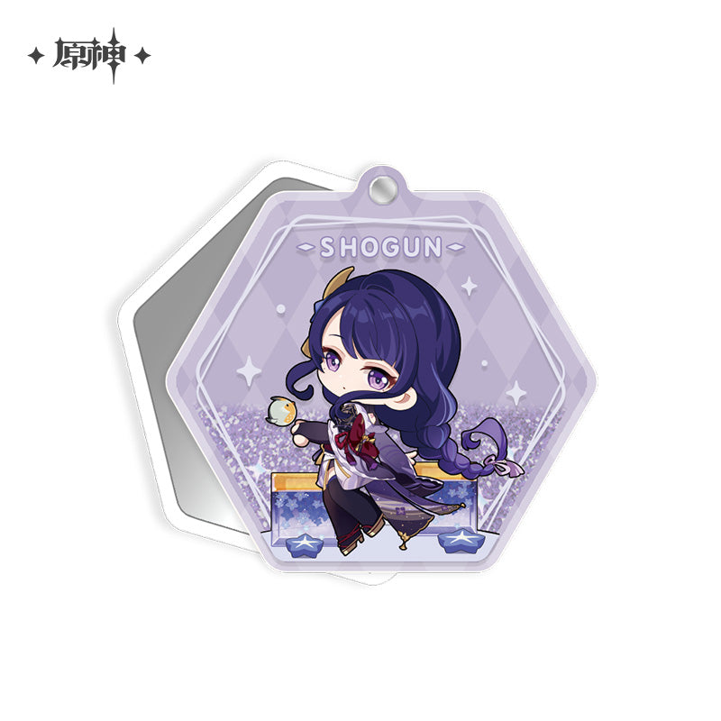 原神 Genshin Impact Sweet Summer Series Liquid Glitter Hand Mirror Raiden Shogun