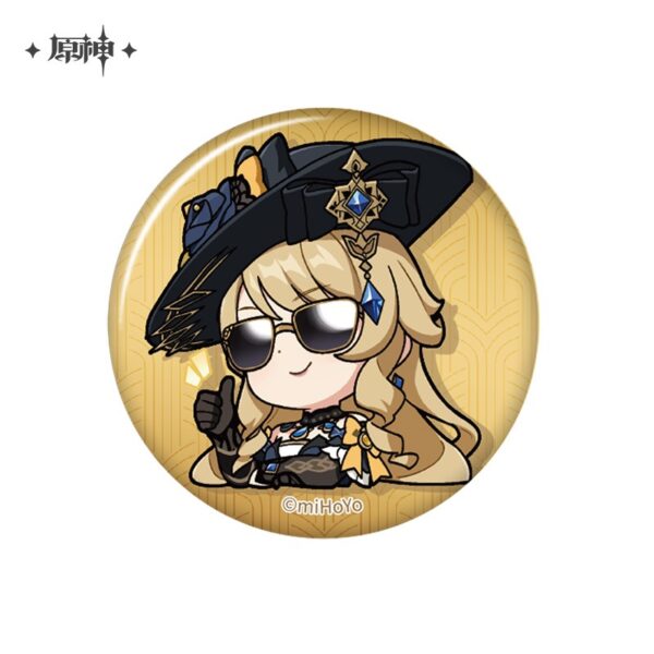 原神 Genshin Impact Chibi Stickers Pearl Tin Badge Navia - newnewonline